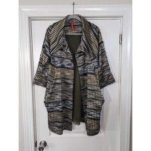 IC By Connie K Jacket women's‎ size Small open front textured wide collar